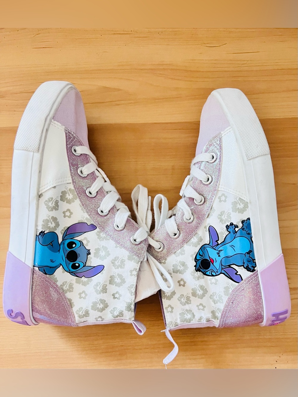 High top Lilo  & stitch purple sneakers